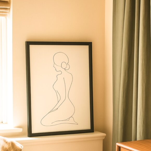 NWT Nude Line Art Female Silhouette Outlined Drawing - Picture 3 of 10